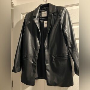 Abercrombie leather blazer NWT Size S